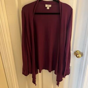 LOFT Pima Cotton Open Front Cardigan Sweater | XL | Lightweight Soft Knit